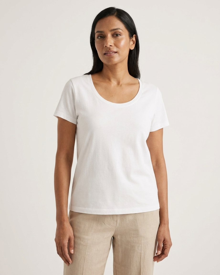 Women's Cotton Solid Scoop Neck T-Shirt