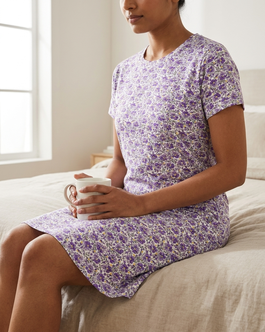 Ladies Short Sleeve Mid Length T-Shirt Dress