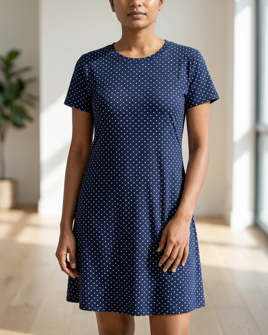 Ladies Short Sleeve Mid Length T-Shirt Dress