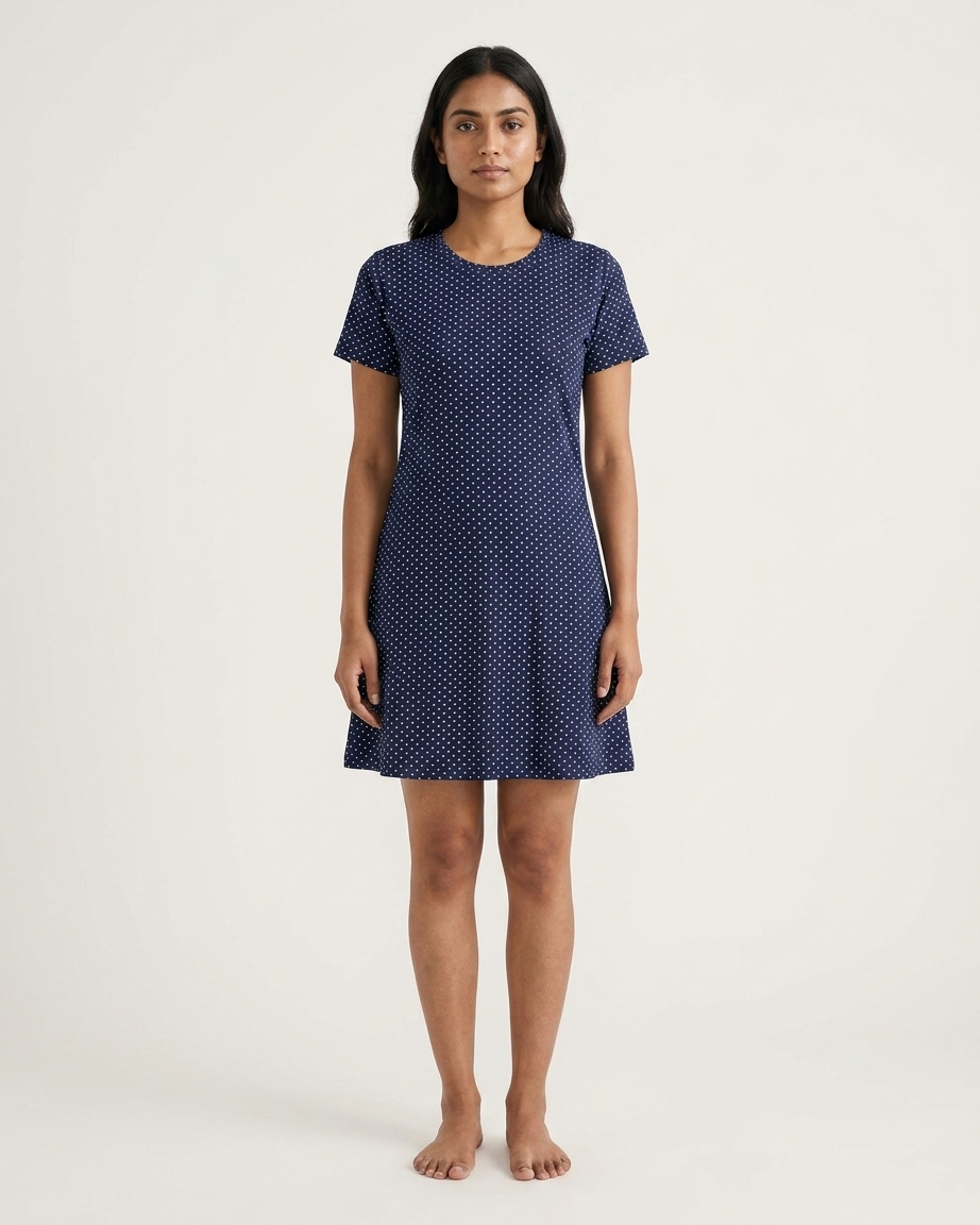 Ladies Short Sleeve Mid Length T-Shirt Dress