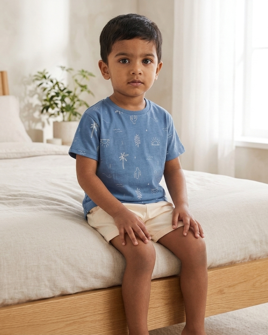 Baby Boys 2-Piece Printed Cotton T-Shirt & Shorts Set
