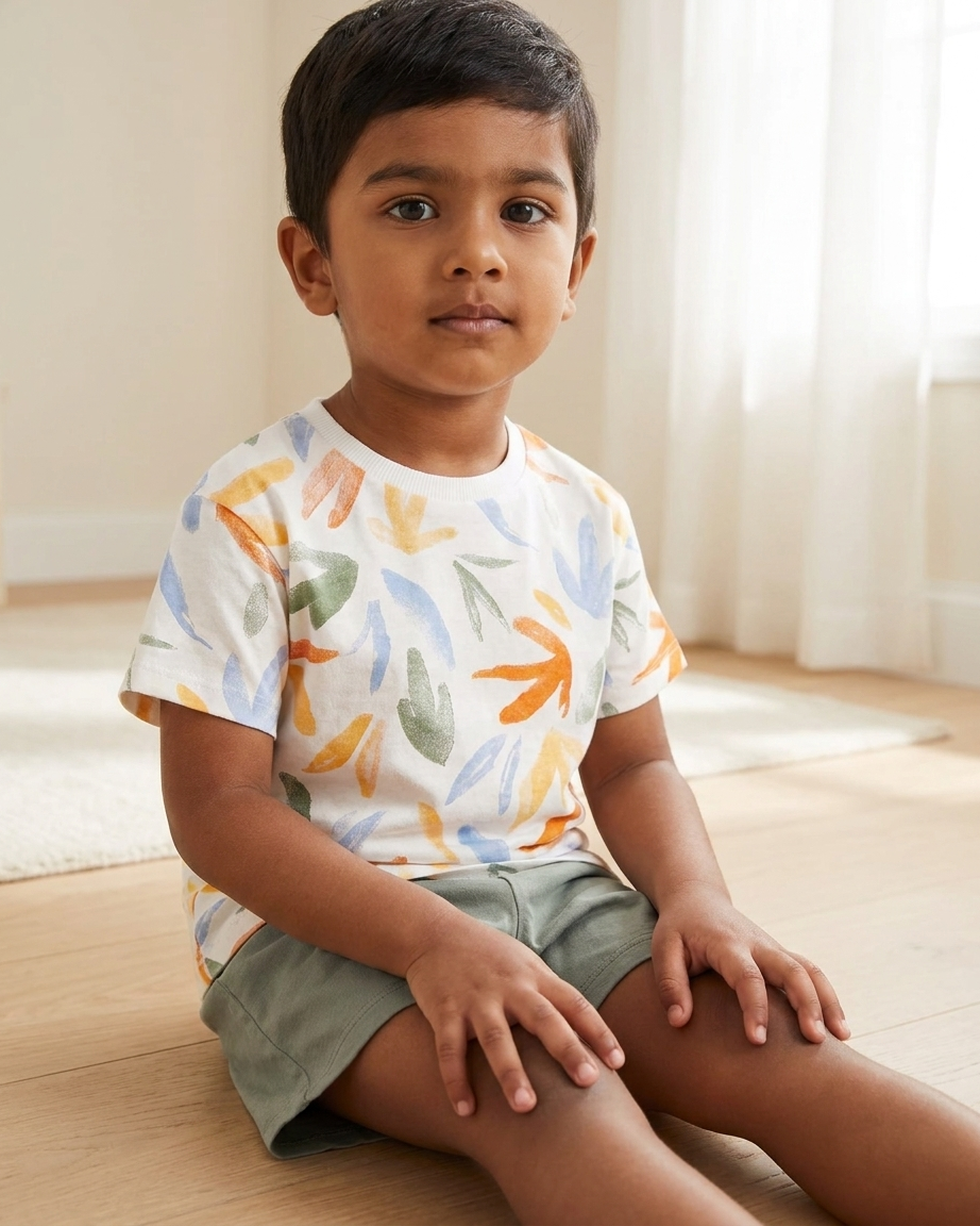 Baby Boys 2-Piece Printed Cotton T-Shirt & Shorts Set