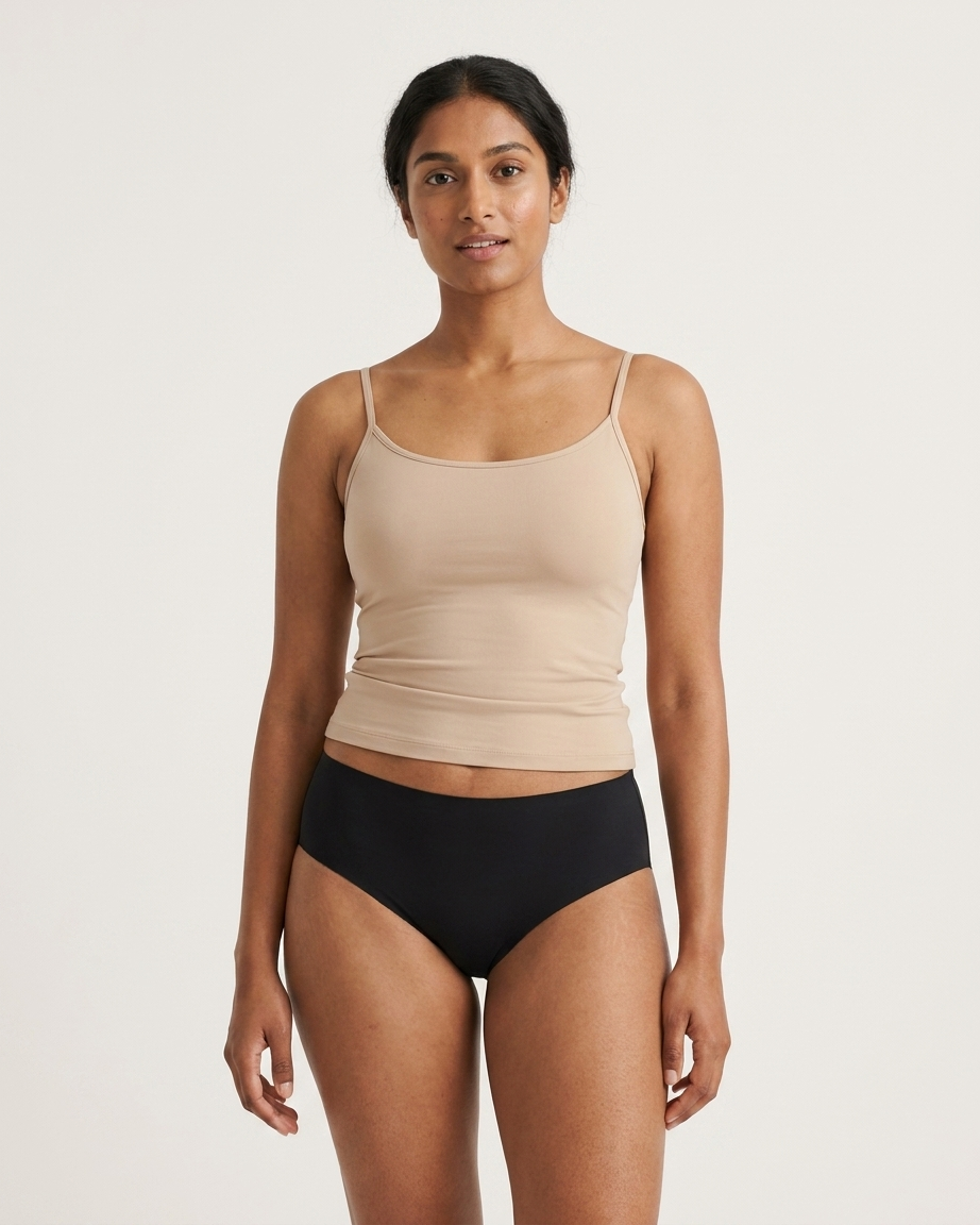 Women's Mid-Rise Half Back Coverage Seamless Cotton Brief Panty