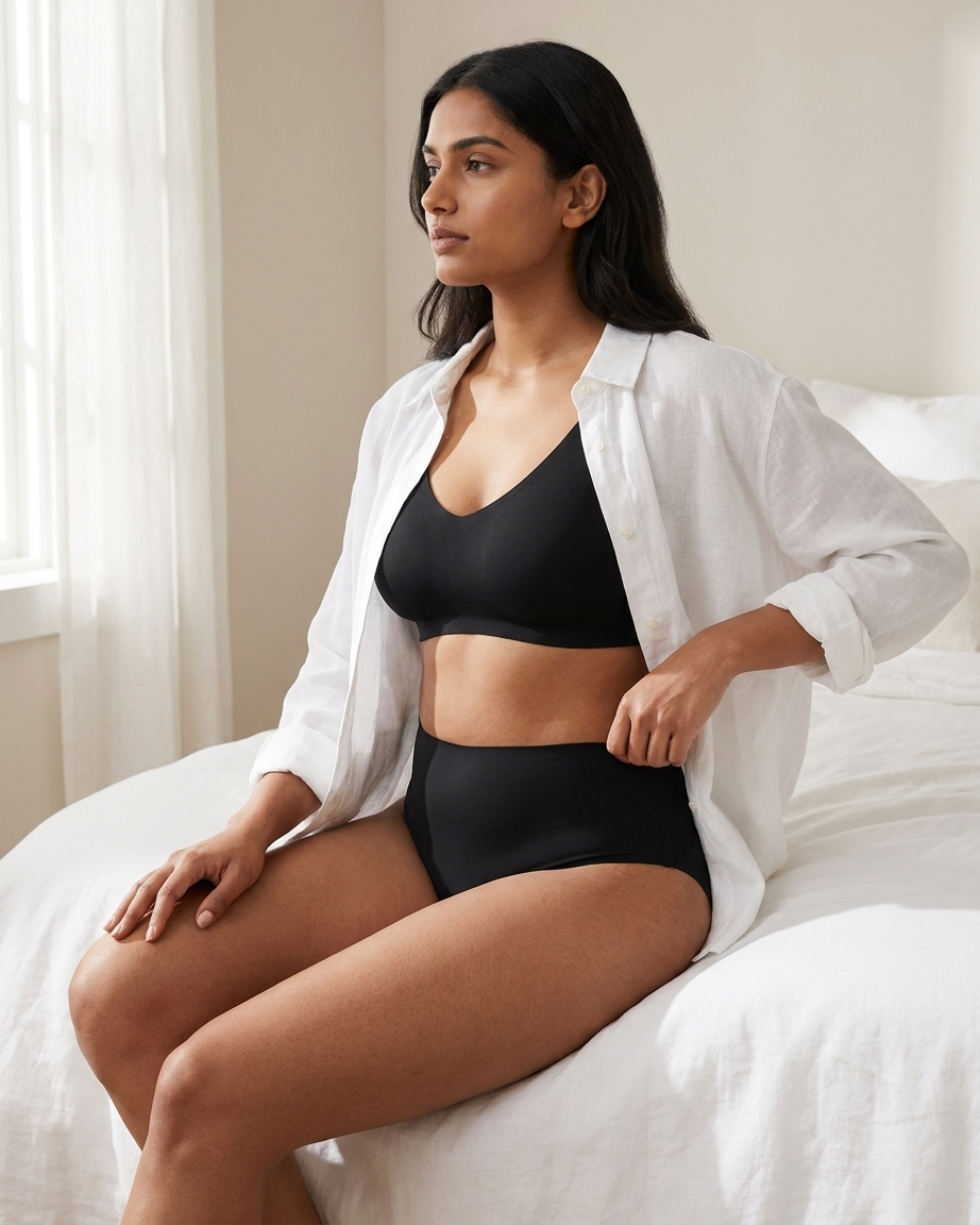 Women's Mid-Rise Half Back Coverage Seamless Cotton Brief Panty