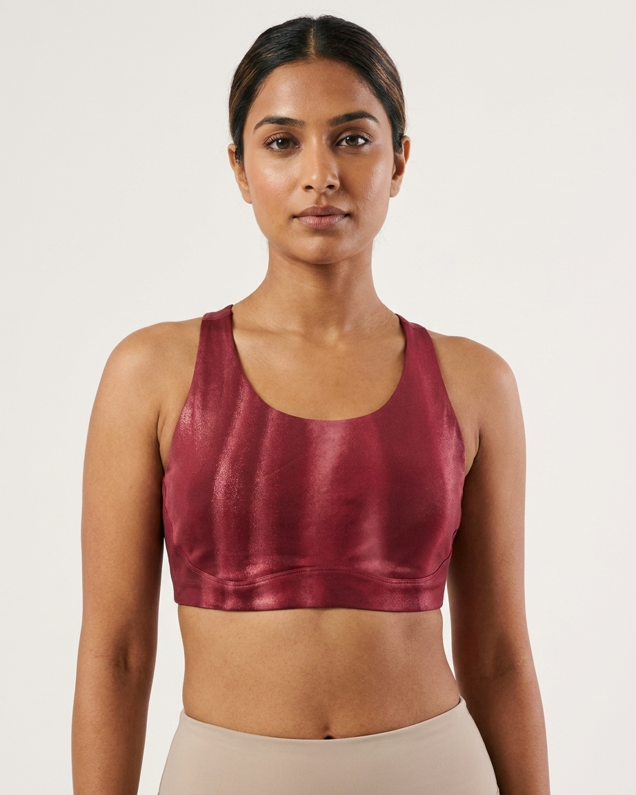Women's Shiny Racerback Activewear Sports Bra