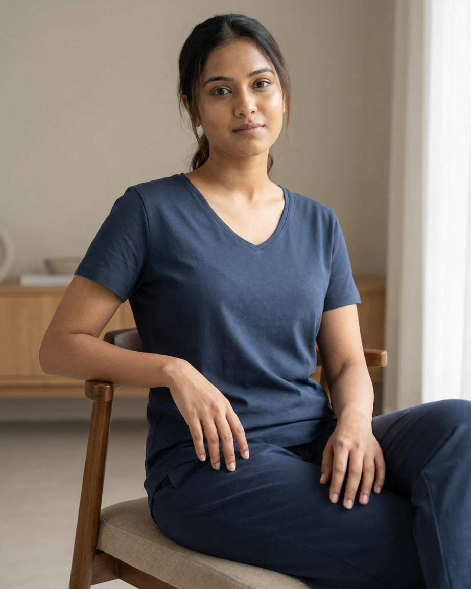 Women's Cotton Stretch V-Neck T-Shirt