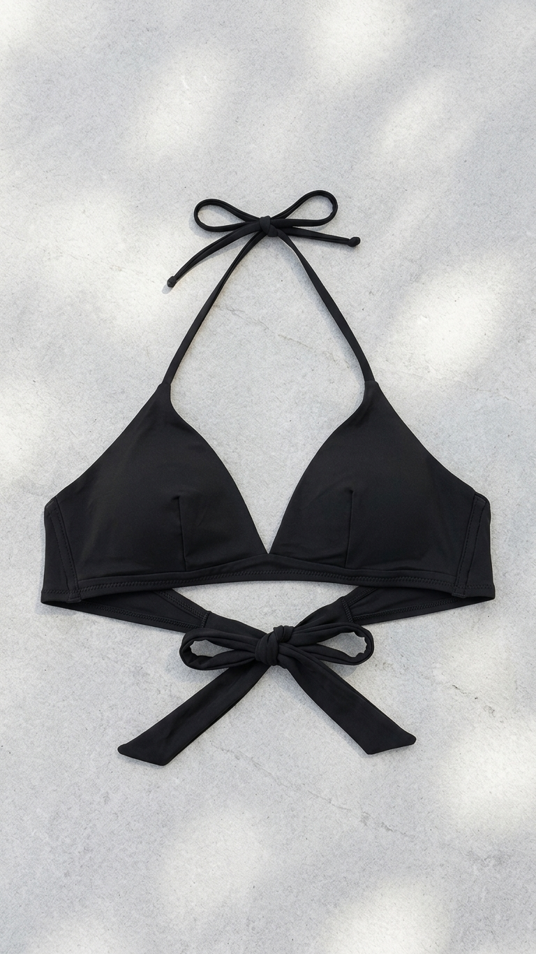 Women's Padded Halter Neck Tie-Back Bikini Bra