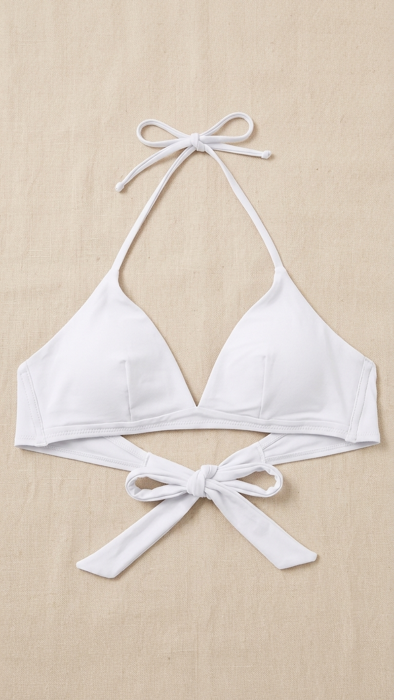 Women's Padded Halter Neck Tie-Back Bikini Bra