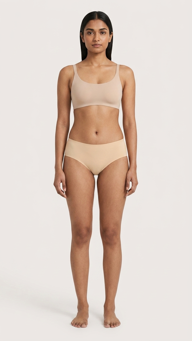 Women's No-Show Half Back Coverage Seamless Panty