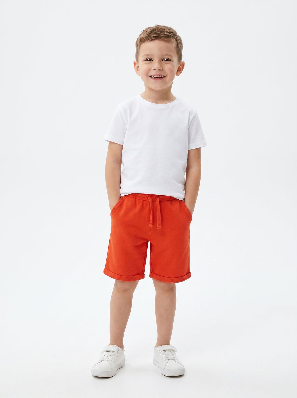 Boys Cotton Blend Drawstring Summer Shorts with Pockets