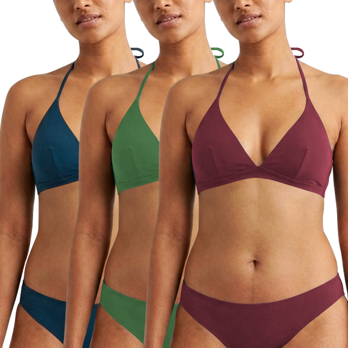 Women's Padded Halter Neck Tie-Back Bikini Bra