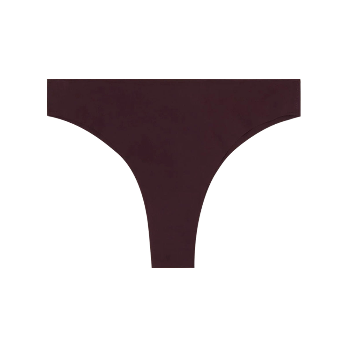Womens Seamless Mid Rise Nylon Stretch Invisible Comfort Thong