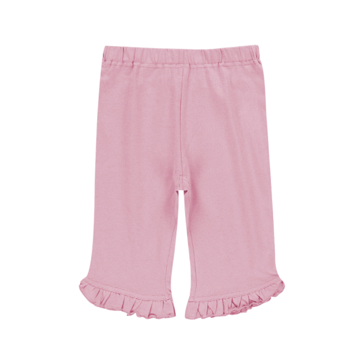 Girls Cotton Hem Ruffle Knit Summer Half Leggings