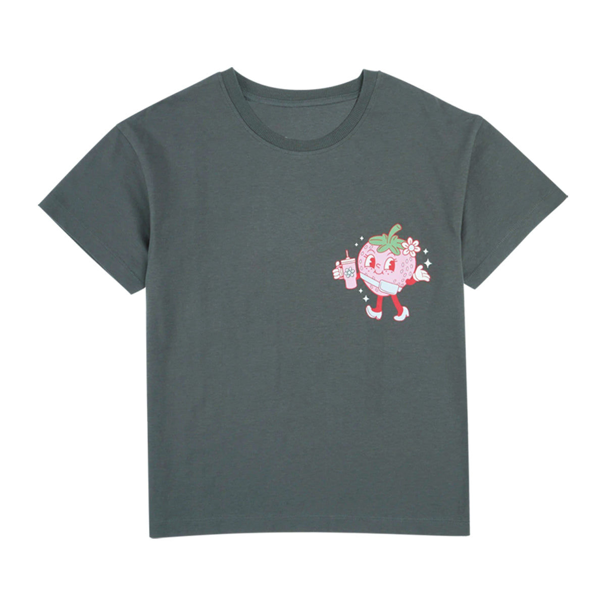 Girls Fun Printed Soft Cotton Short Sleeve Crew Neck T-Shirt
