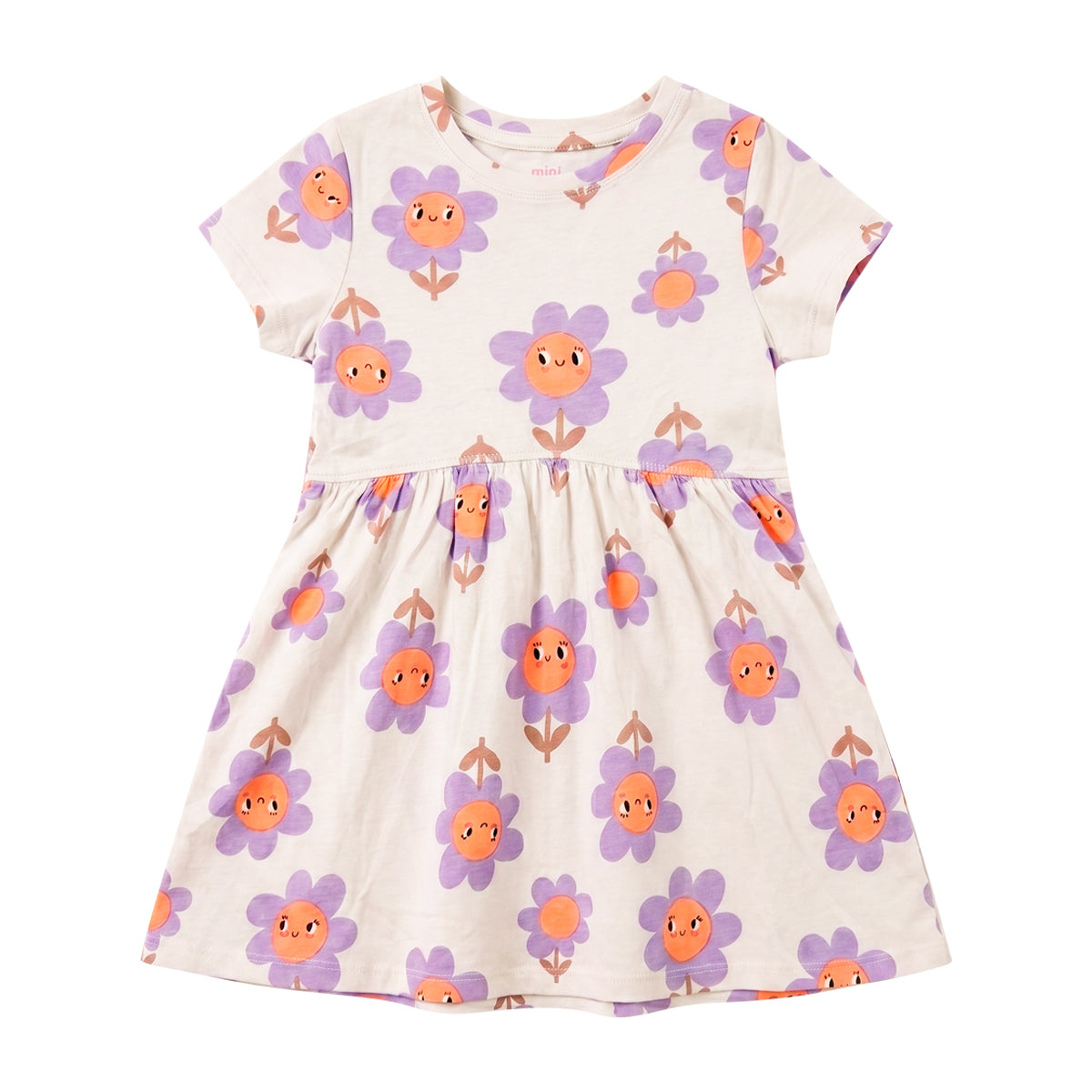Girls Cotton Printed Short Sleeve Casual Frock Dress
