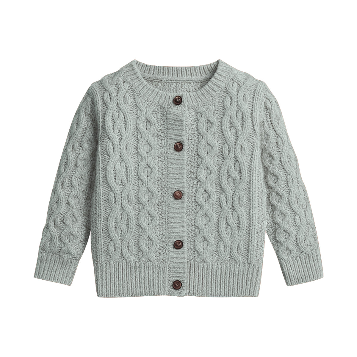 Kids Cable Knit Soft Cotton Cardigan Sweater