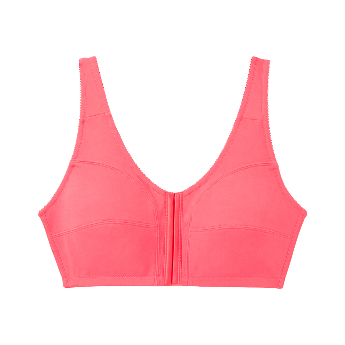 Womens Plus Size Solid Wireless Front Close Adjustable Straps Bra