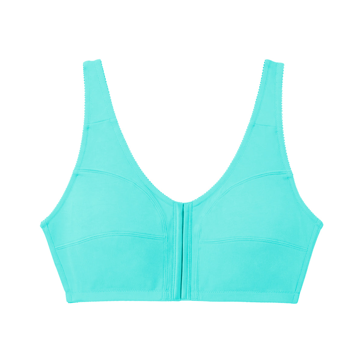 Womens Plus Size Solid Wireless Front Close Adjustable Straps Bra