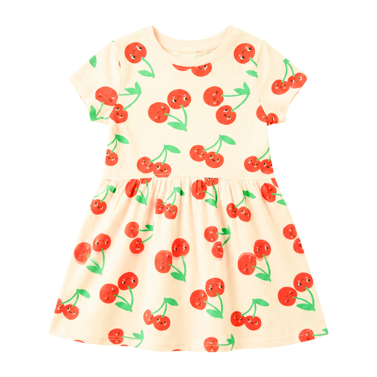 Girls Cotton Printed Short Sleeve Casual Frock Dress