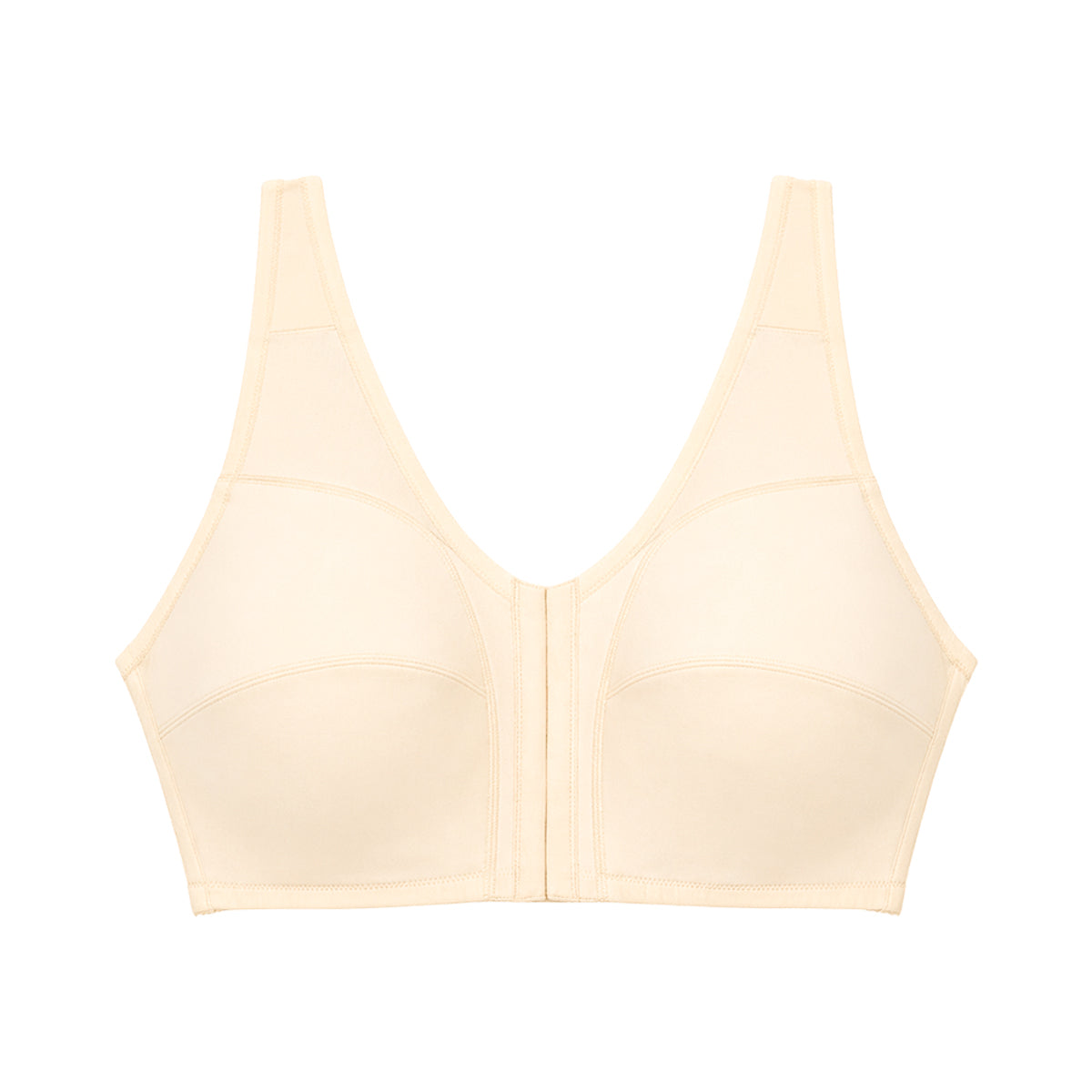 Womens Plus Size Solid Wireless Front Close Adjustable Straps Bra