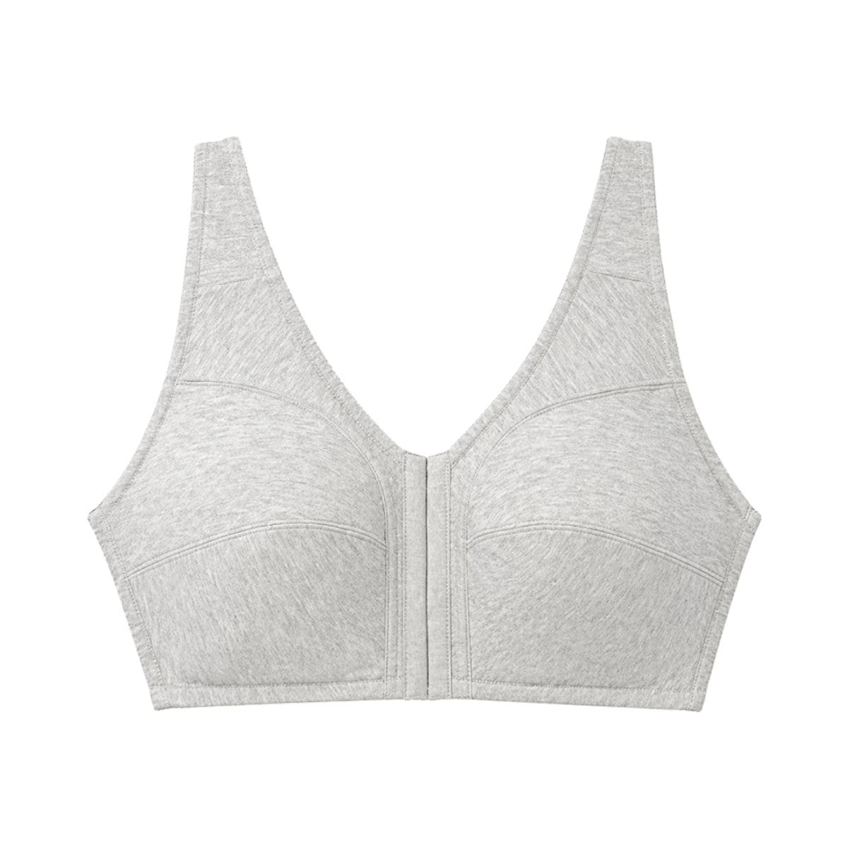 Womens Plus Size Solid Wireless Front Close Adjustable Straps Bra