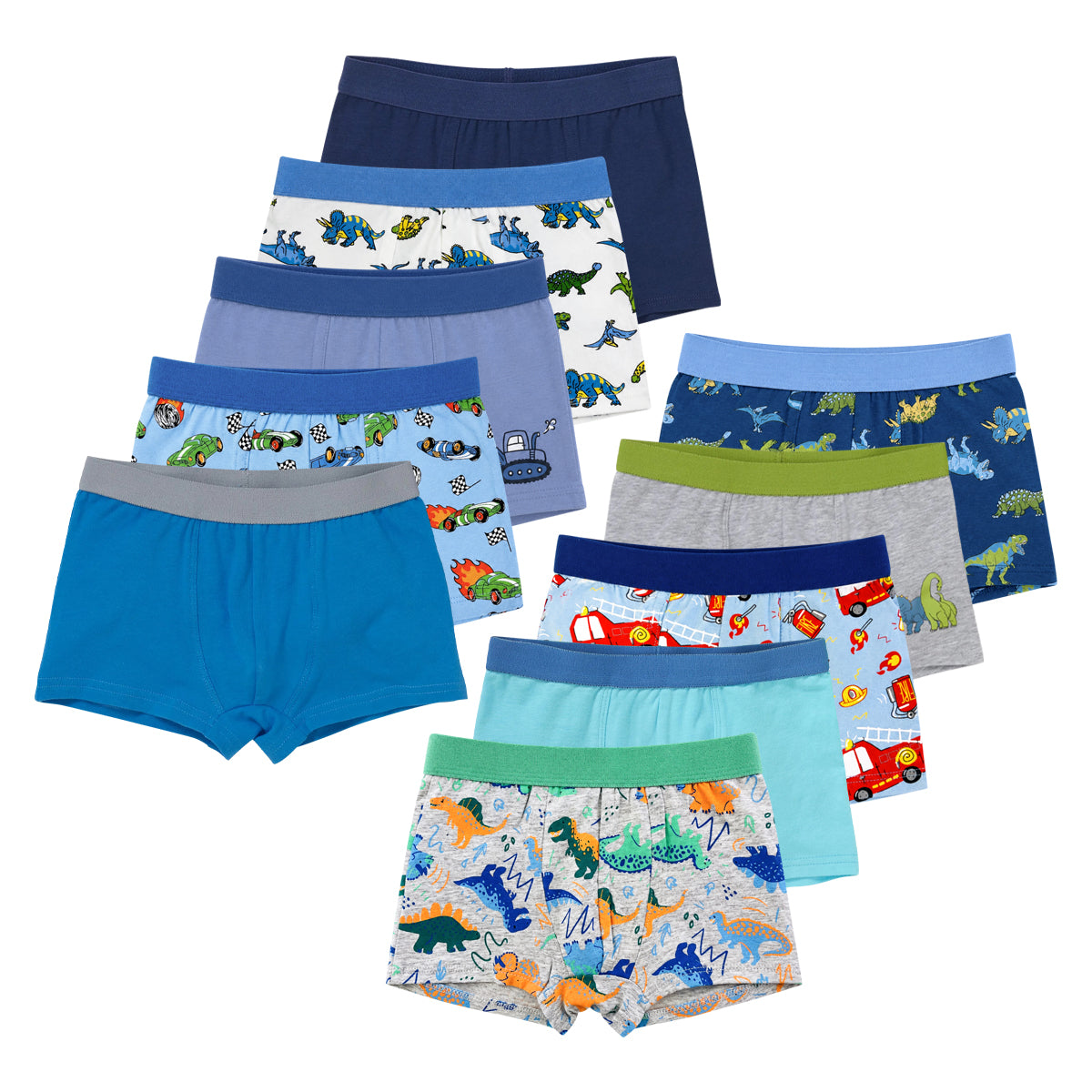 Pack of 5 Boys Printed Soft Stretch Cotton Boxer Underwear Set