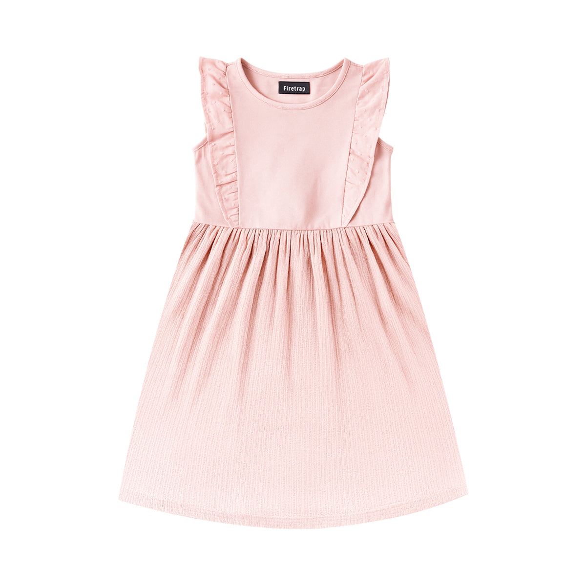 Girls Ruffle Sleeve Cotton Dress