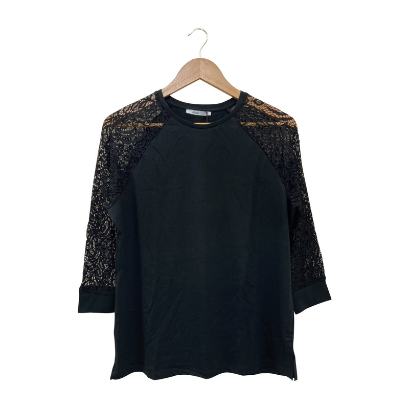 Women's Round Neck 3/4 Sleeve Lace Casual Cotton T-Shirt Tops