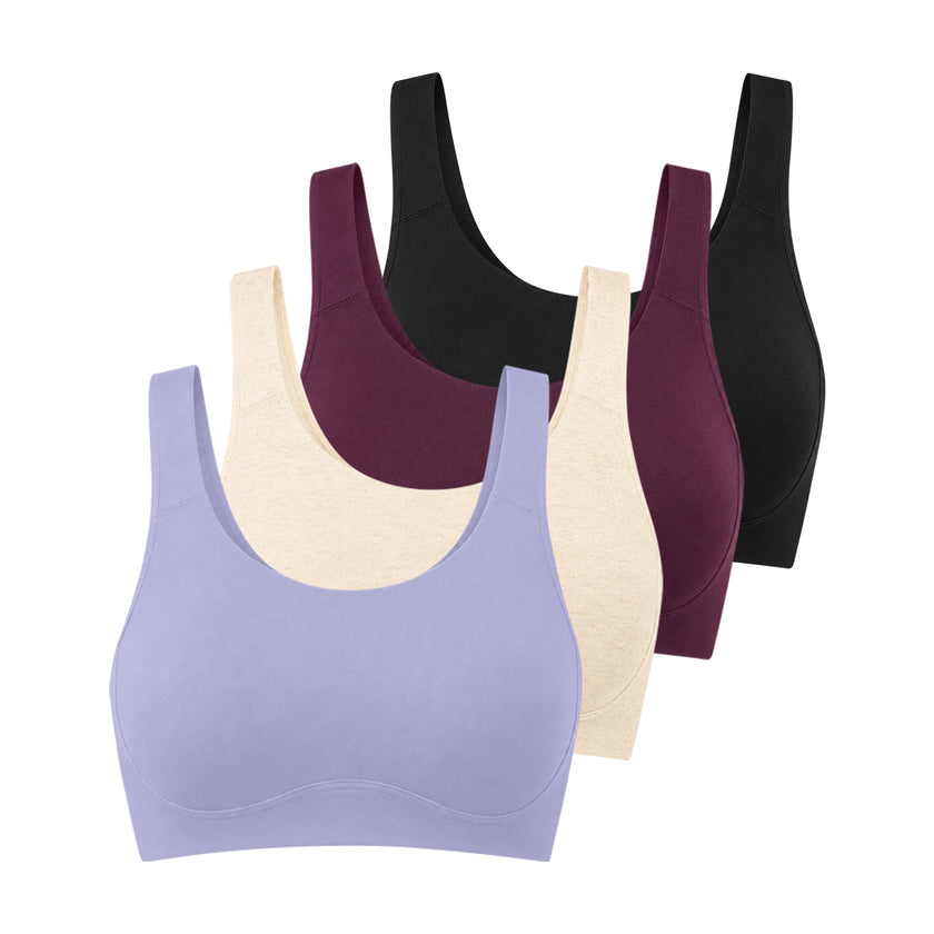 Womens Non-Padded Wire-Free Full Coverage Cotton Bra