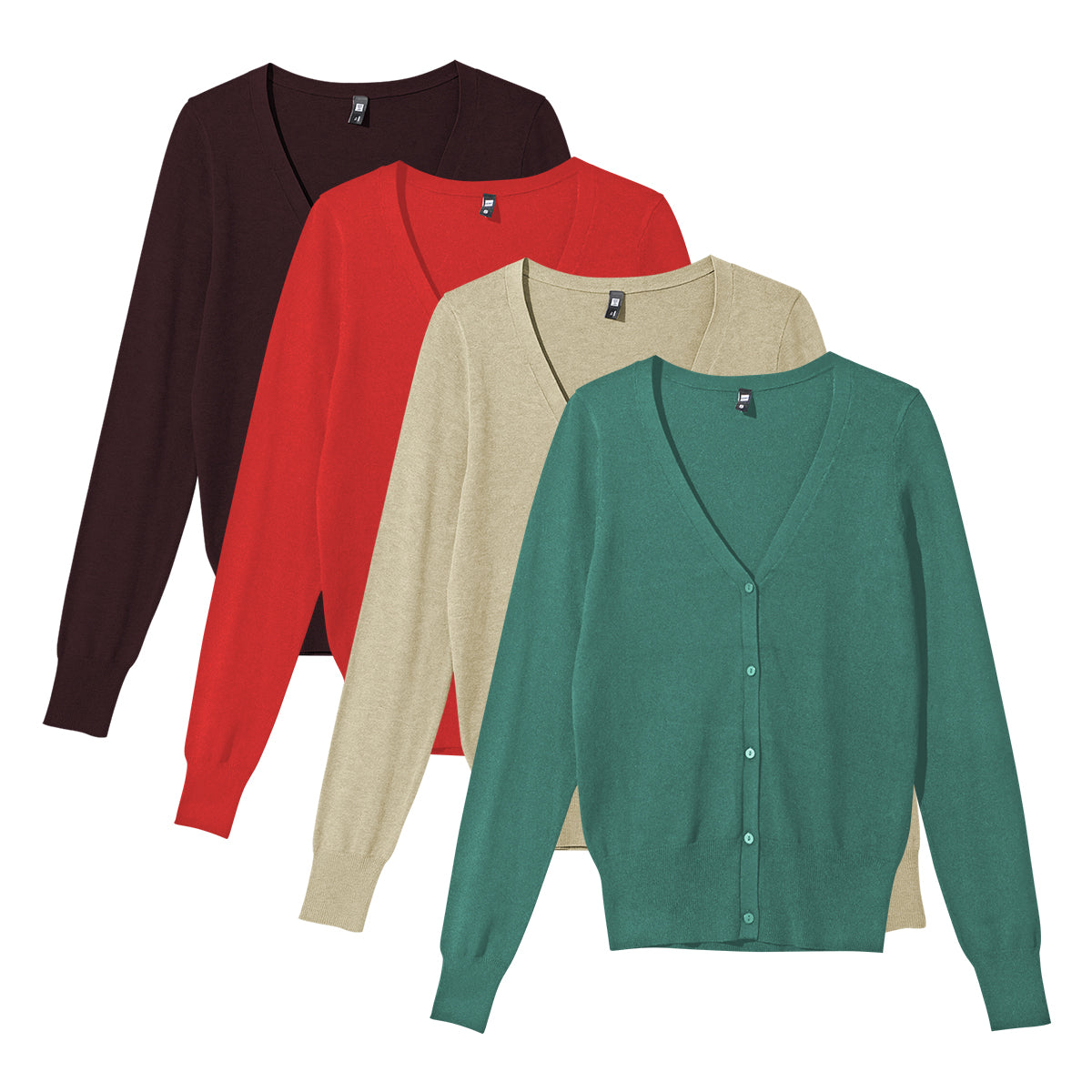 Womens Classic V-Neck Button-Down Long Sleeve Cardigan Sweater