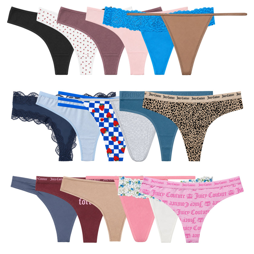 Pack of 12 Assorted Multicolor Ladies Premium Sexy Thong