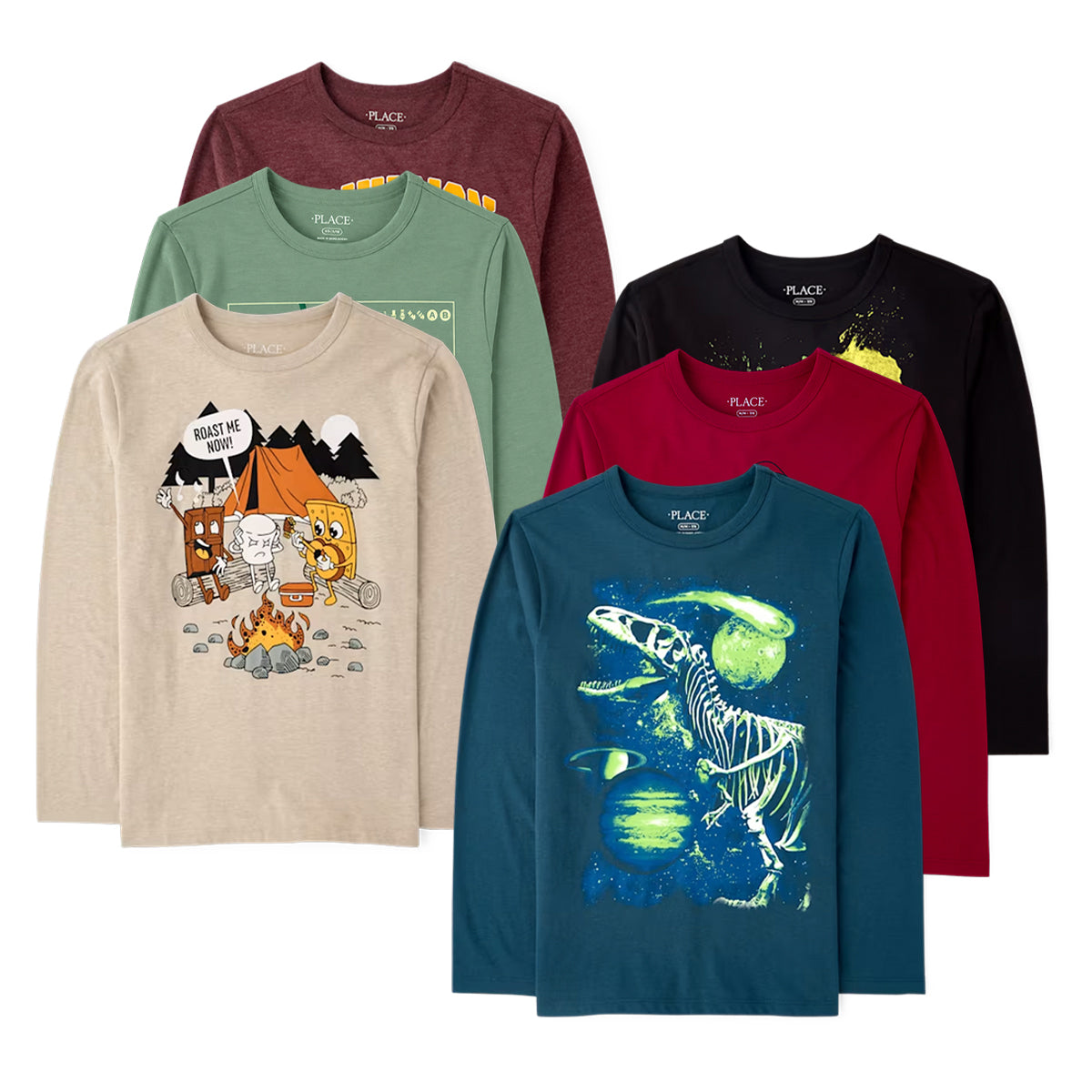 Boys Crew Neck Long-Sleeve Printed T-Shirt | 4–16 Years