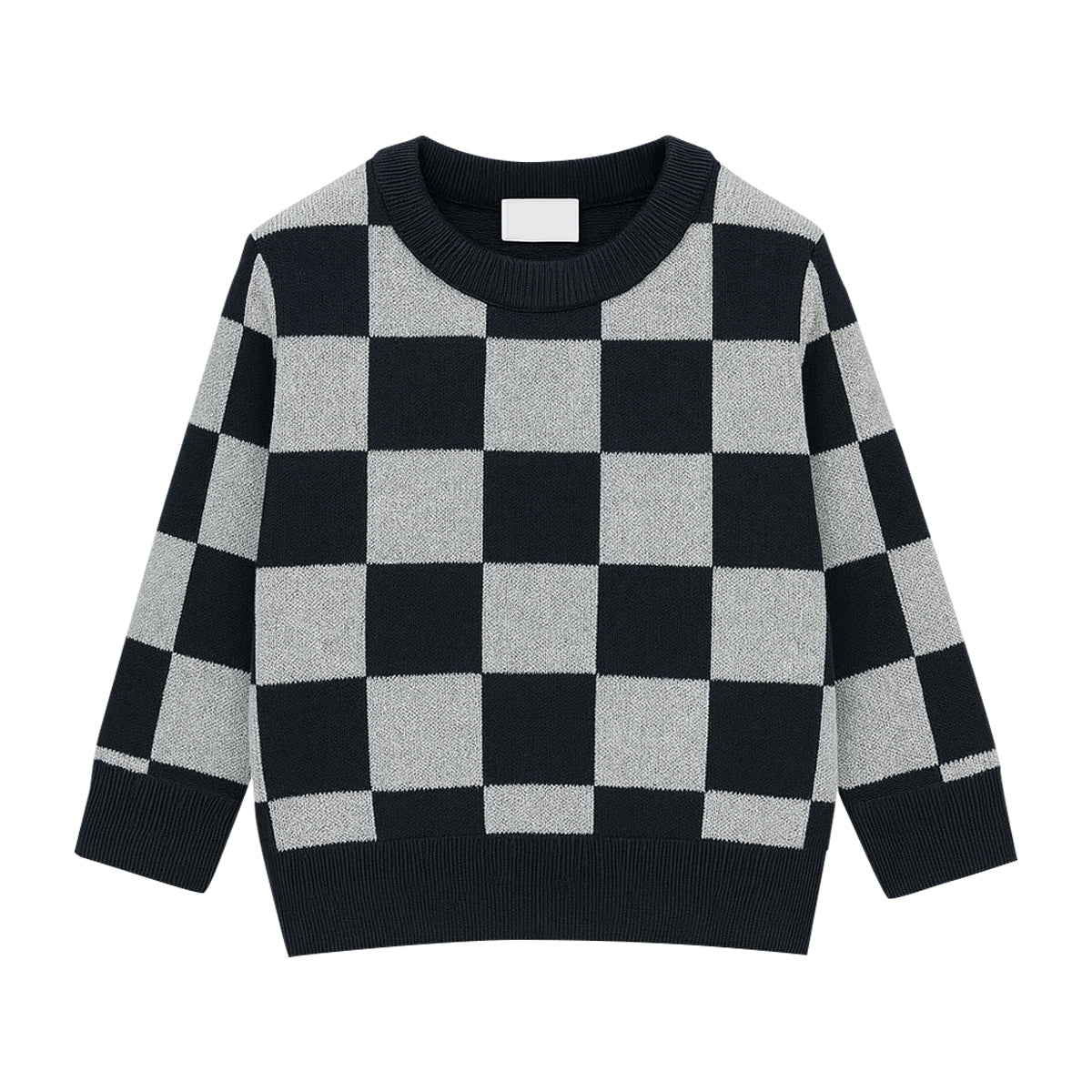 Boys Premium Checkered Soft  Knit Pullover Ribbed Sweater