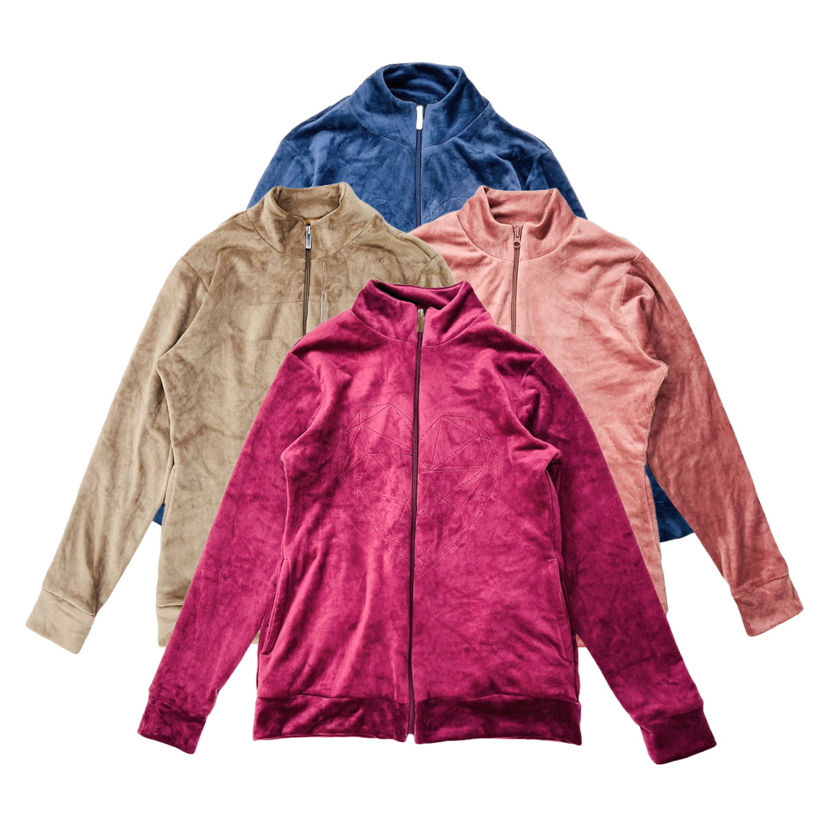 Women's Full Zipper Velvet Jacket