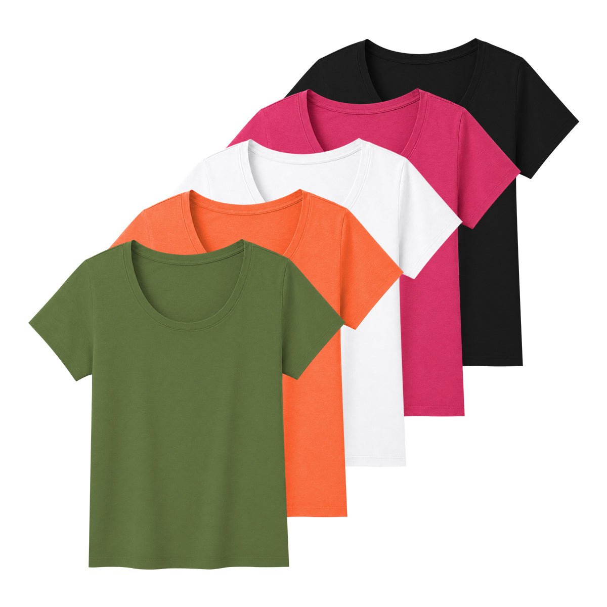 Women's Cotton Solid Scoop Neck T-Shirt