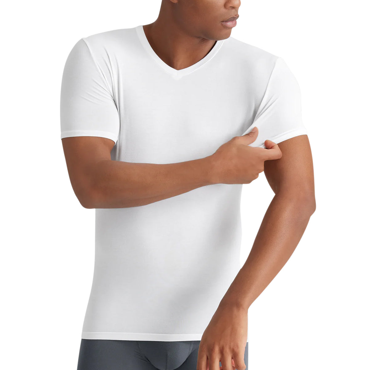 Mens Half Sleeve High V-Neck Cotton Undershirt