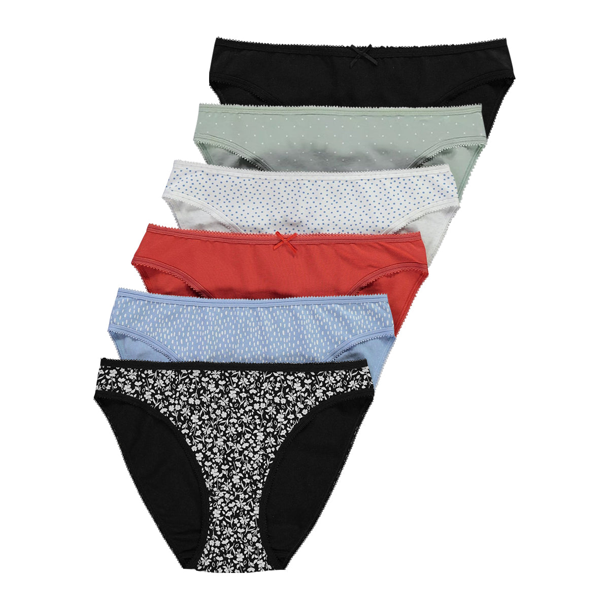 Pack of 3 Womens Cotton Stretch High Leg Briefs
