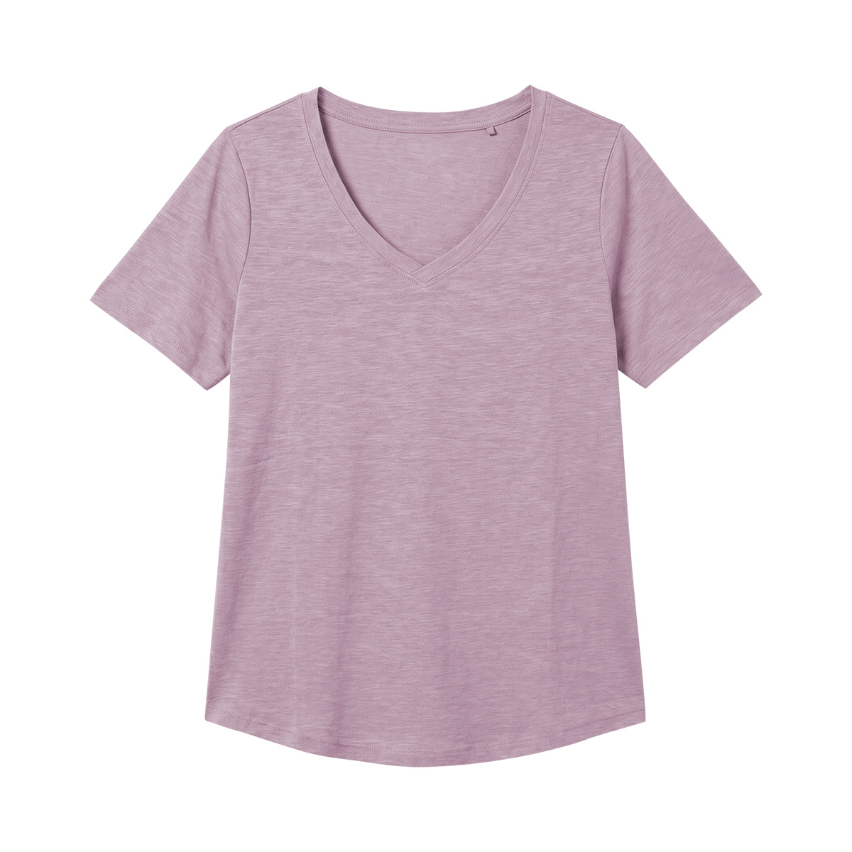 Ladies Short Sleeve V-Neck Cotton T-Shirt