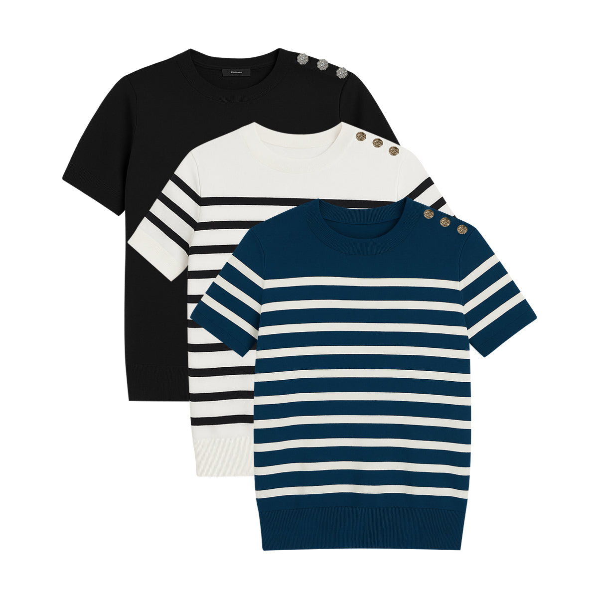 Womens Elegant Knit Short Sleeve Top