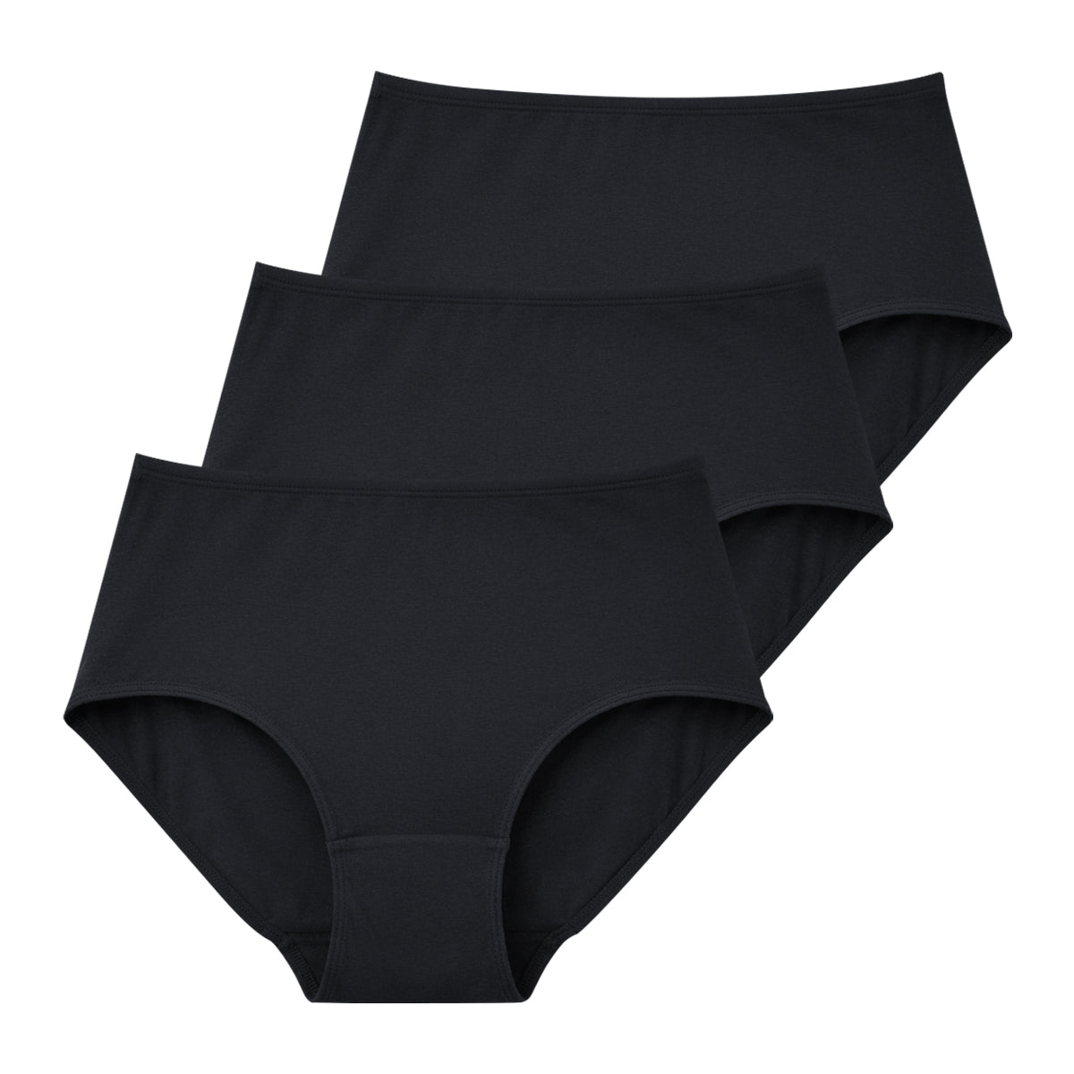 Pack of 3 Womens Premium High-Waist Full Coverage Cotton Panty