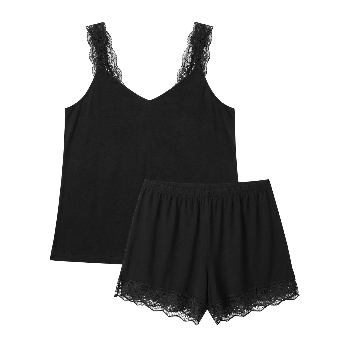 Women's Lace-Strap Camisole & Shorts Sleepwear Set