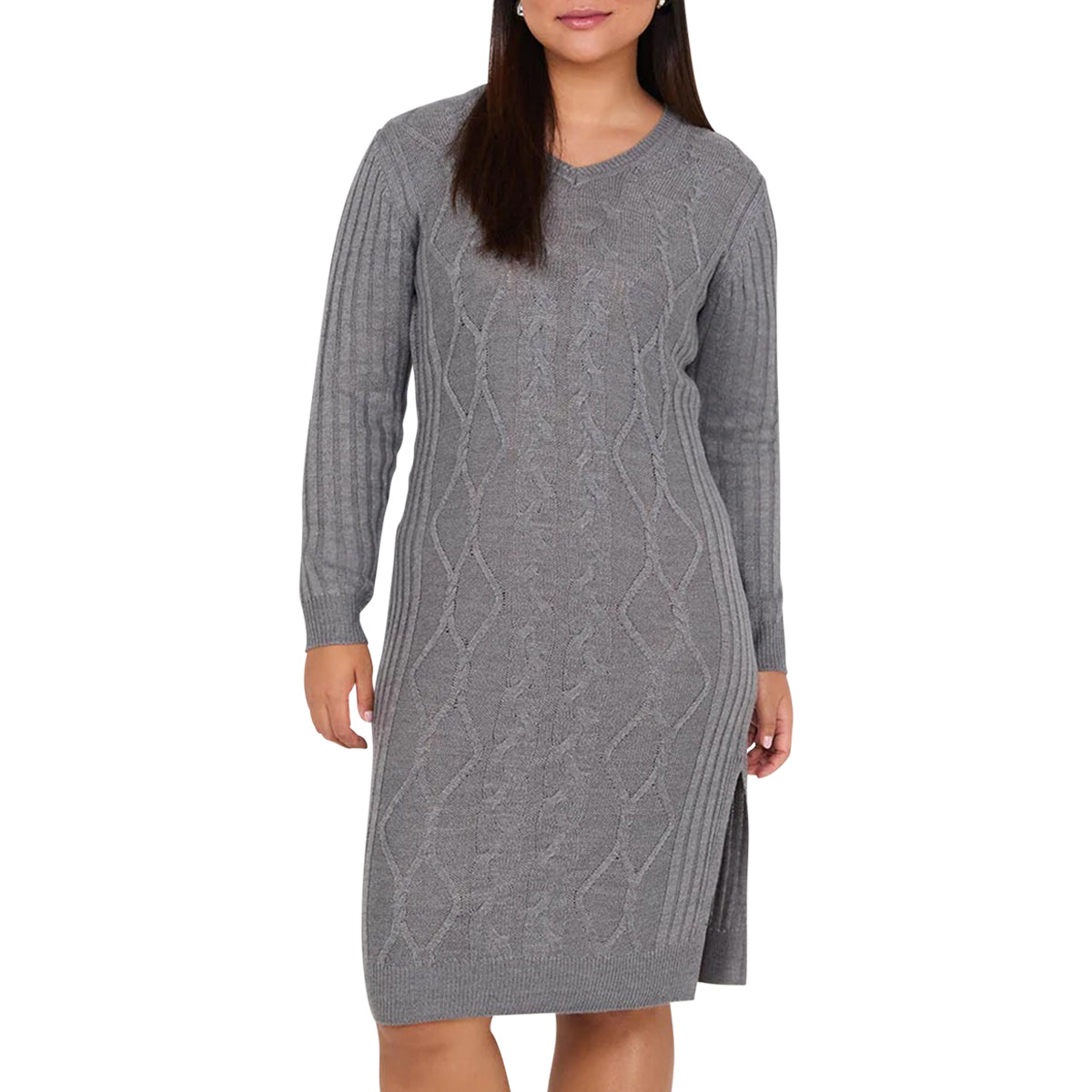 Womens Knee Length Knit Sweater Dress