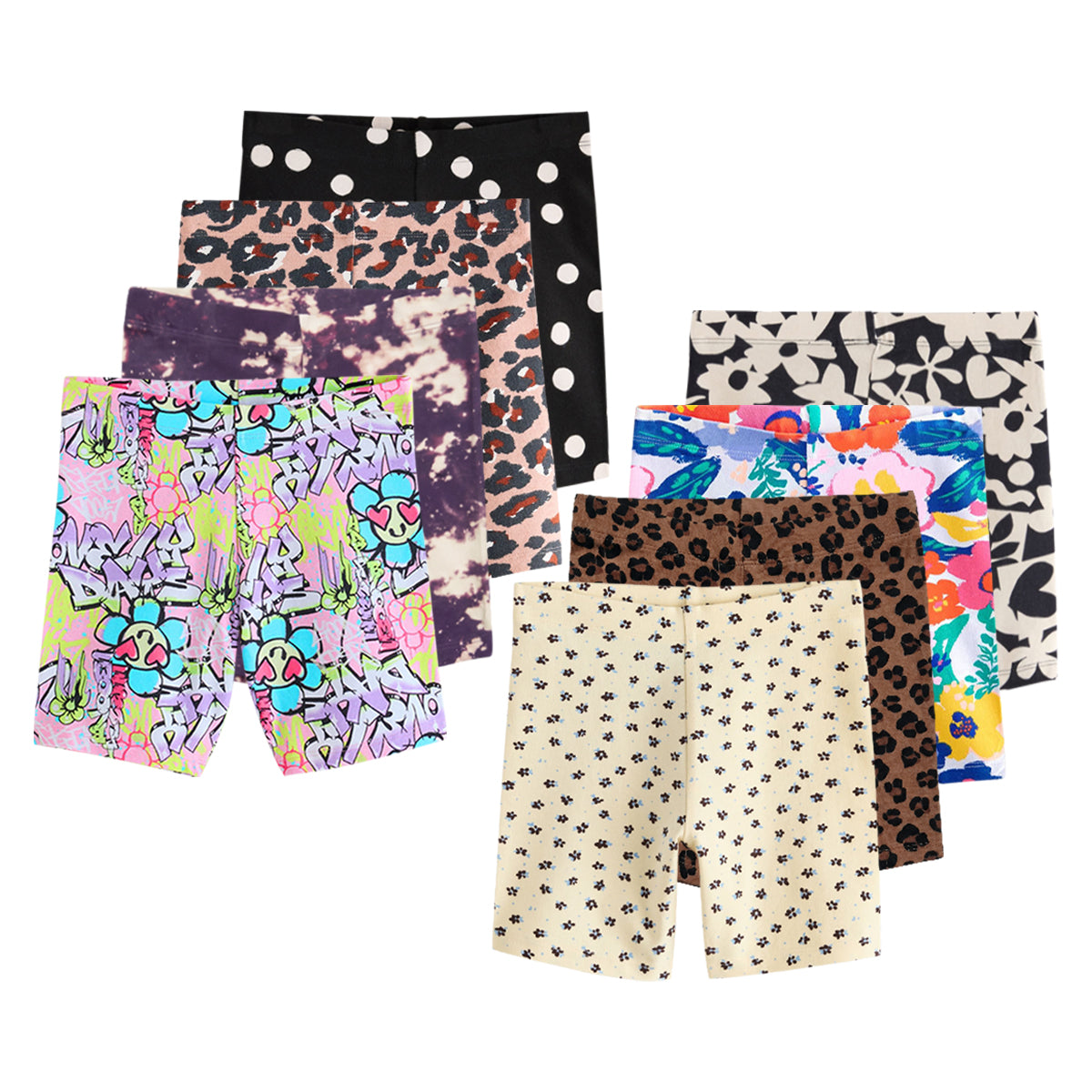 Toddlers and Young Girls Cotton‑Rich Soft & Stretchy Printed Cycle Shorts