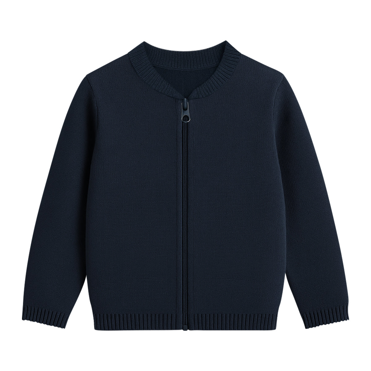 Boys Premium Cotton Knit Zip-Up Full Sleeve Sweater