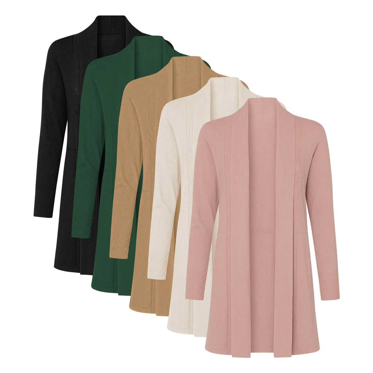 Womens Long Open Front Knit Lightweight Soft Cardigan Coat