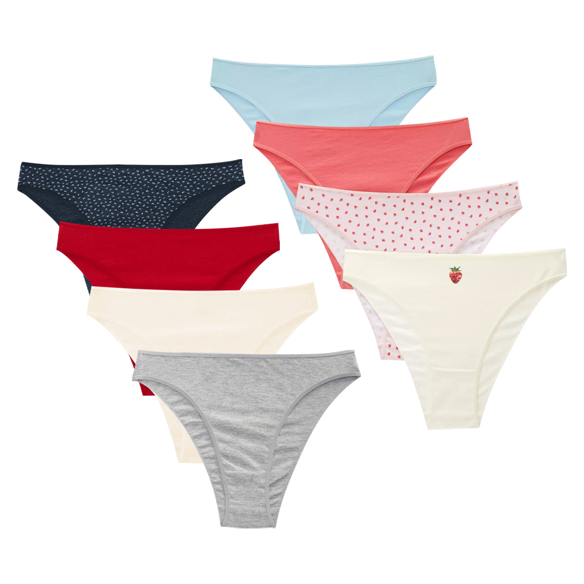 Pack of 5 Womens High Leg Cotton Briefs