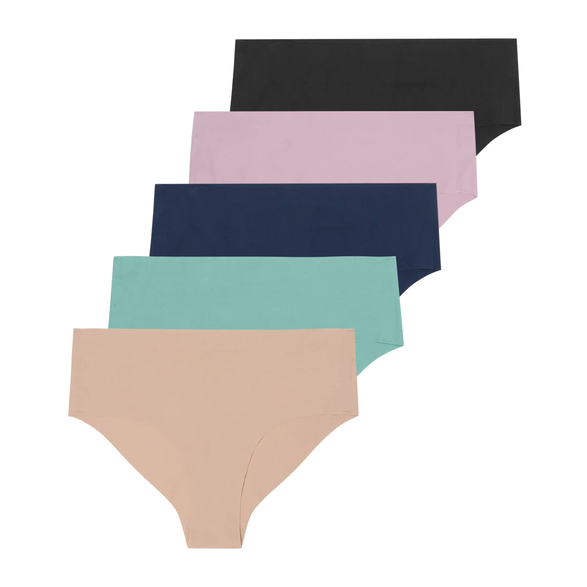 Womens Seamless Mid Rise Invisible Comfort Stretch Full Back Brief Panty