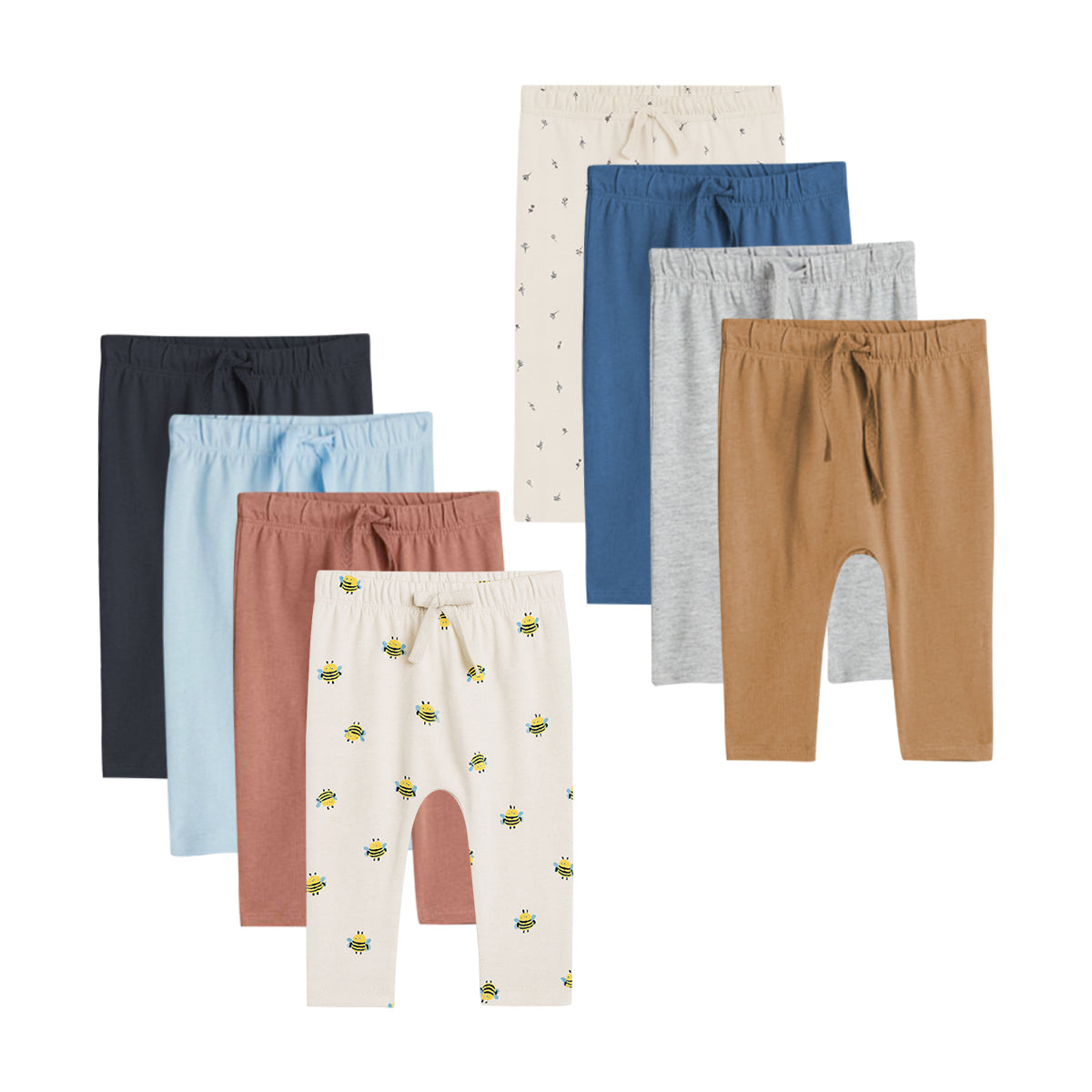 3 Pcs Assorted Toddler Baby Boys Casual Cotton Regular Waist Trouser Joggers Pant