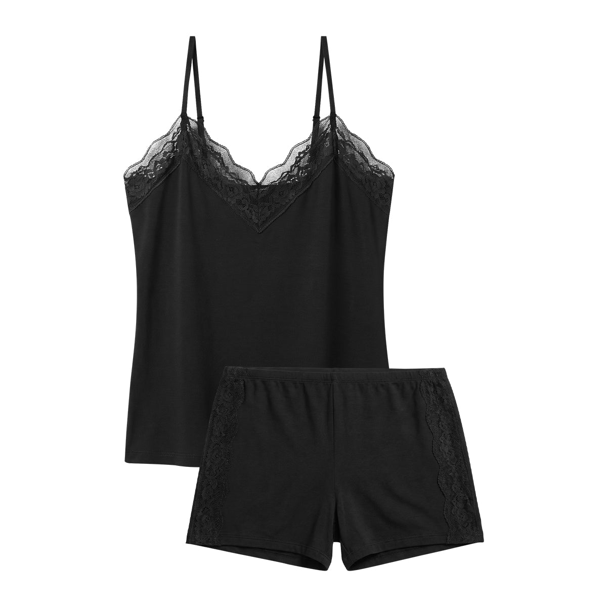 Women's Viscose Lace-Trim Camisole & Shorts Nightwear Set