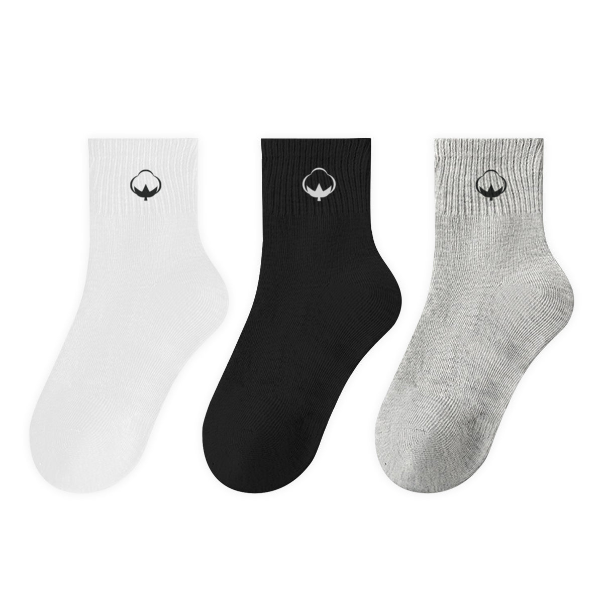 Pack of 3 Kids Premium Short Breathable Basic School Socks (2-14 Years)